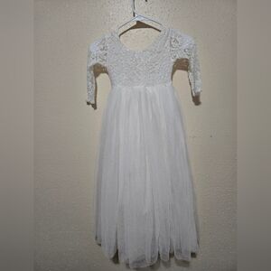 Full-Length Straight Tulle Tutu Lace Back dress